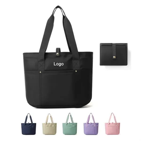 Foldable Tote Bag With Zipper and Top Handle - Foldable Tote Bag With Zipper and Top Handle - Image 0 of 4