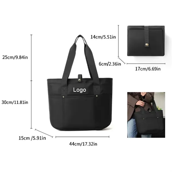 Foldable Tote Bag With Zipper and Top Handle - Foldable Tote Bag With Zipper and Top Handle - Image 4 of 4