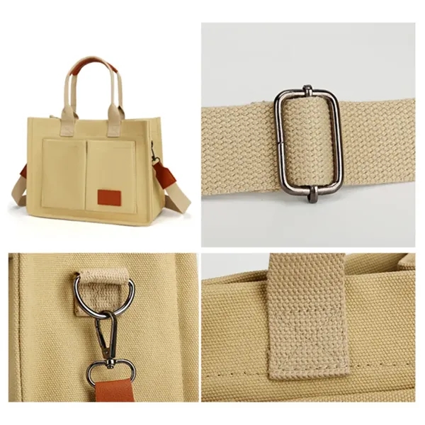 Canvas Tote Bag with multi ways to carry - Canvas Tote Bag with multi ways to carry - Image 3 of 3