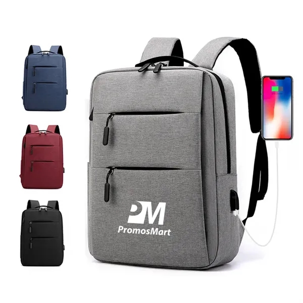 Business Travel Laptop Backpack with Charging Port - Business Travel Laptop Backpack with Charging Port - Image 0 of 4