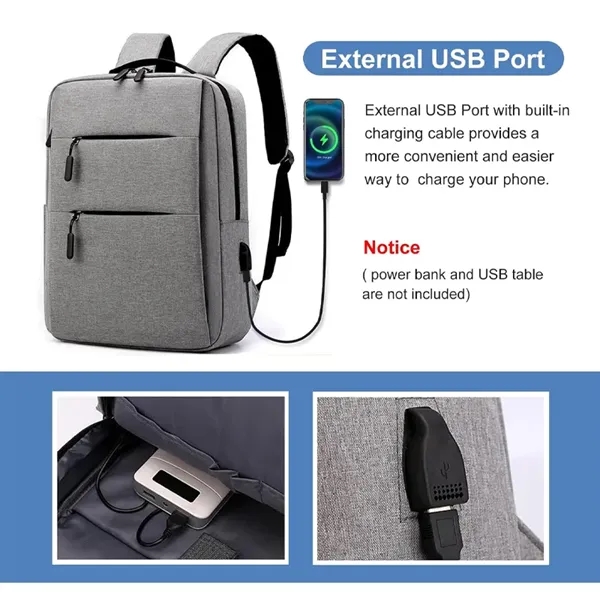 Business Travel Laptop Backpack with Charging Port - Business Travel Laptop Backpack with Charging Port - Image 1 of 4