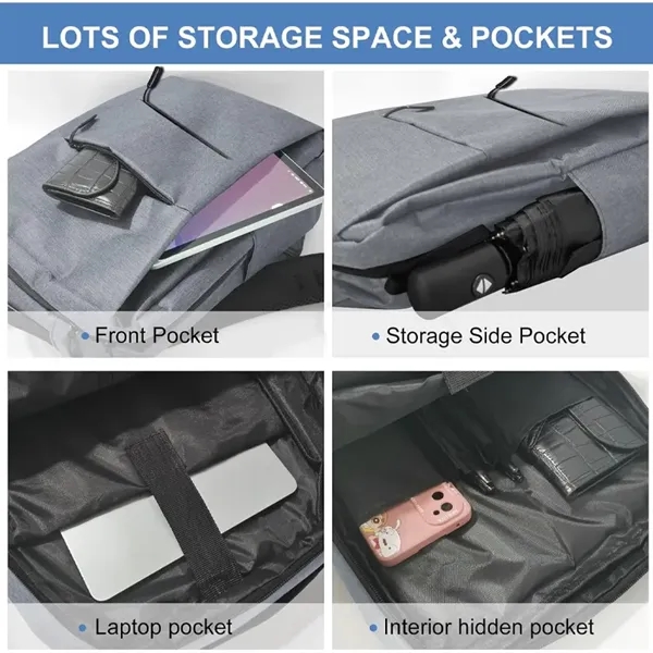 Business Travel Laptop Backpack with Charging Port - Business Travel Laptop Backpack with Charging Port - Image 2 of 4