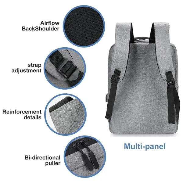 Business Travel Laptop Backpack with Charging Port - Business Travel Laptop Backpack with Charging Port - Image 3 of 4