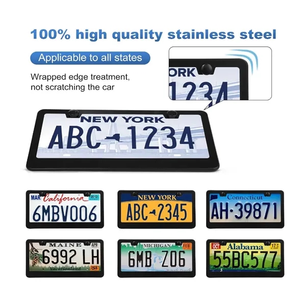 Custom Stainless Steel License Plate Frame US Standard Fit - Custom Stainless Steel License Plate Frame US Standard Fit - Image 2 of 3