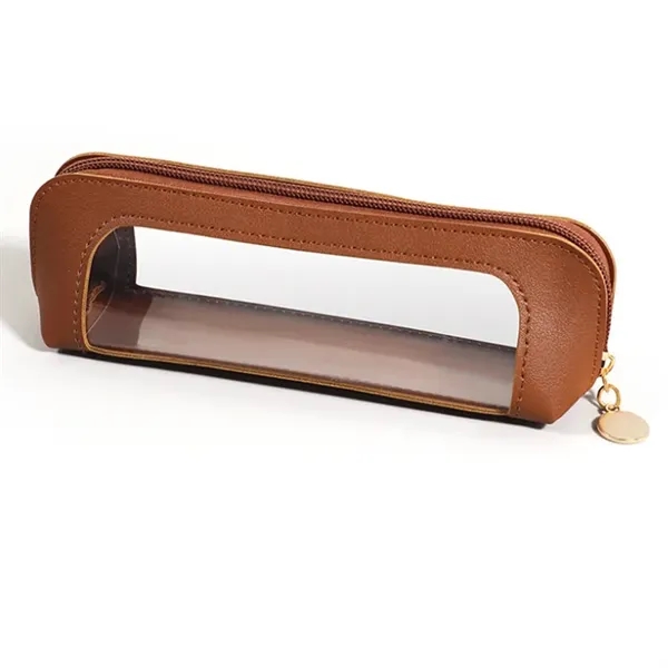 Large Capacity Waterproof Transparent PU Zipper Pencil Case - Large Capacity Waterproof Transparent PU Zipper Pencil Case - Image 1 of 4