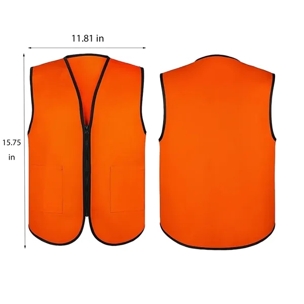 Unisex Zipper Safety Vest for Events Volunteers - Unisex Zipper Safety Vest for Events Volunteers - Image 1 of 2