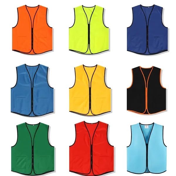 Unisex Zipper Safety Vest for Events Volunteers - Unisex Zipper Safety Vest for Events Volunteers - Image 2 of 2