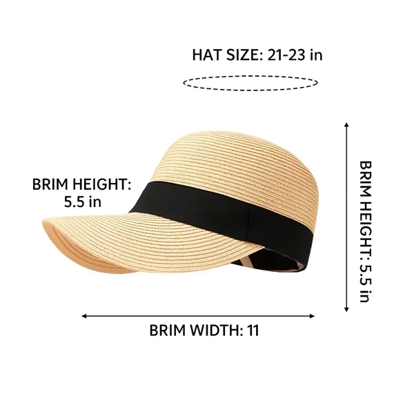 Unisex Straw Sun Hat Visor for Beach Vacation - Unisex Straw Sun Hat Visor for Beach Vacation - Image 1 of 3