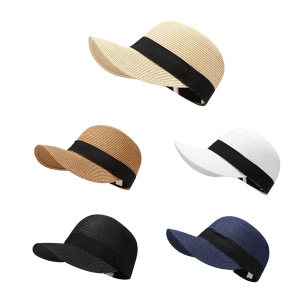 Unisex Straw Sun Hat Visor for Beach Vacation - Unisex Straw Sun Hat Visor for Beach Vacation - Image 3 of 3