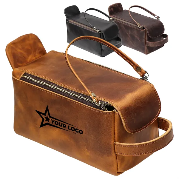 Vintage Handbag Genuine Leather Toiletry Storage Bag - Vintage Handbag Genuine Leather Toiletry Storage Bag - Image 0 of 8
