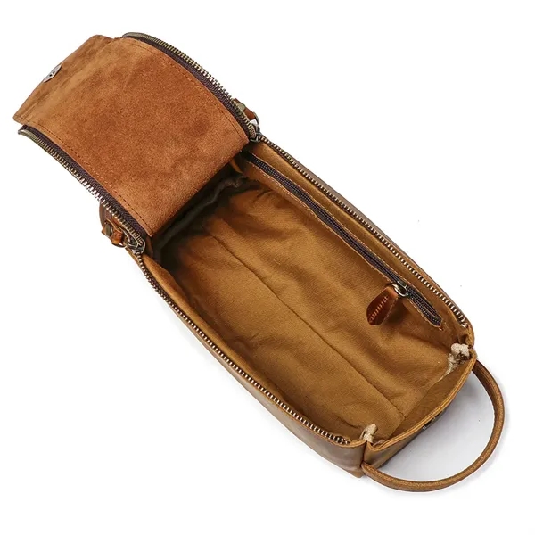 Vintage Handbag Genuine Leather Toiletry Storage Bag - Vintage Handbag Genuine Leather Toiletry Storage Bag - Image 5 of 8