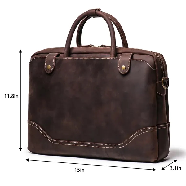 Men's Laptop Document Bag Top Layer Cowhide Casual Retro - Men's Laptop Document Bag Top Layer Cowhide Casual Retro - Image 1 of 8