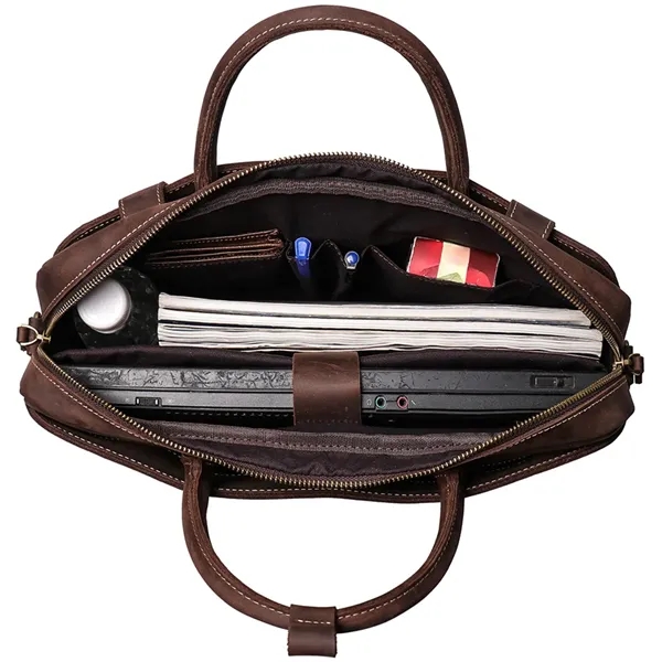 Men's Laptop Document Bag Top Layer Cowhide Casual Retro - Men's Laptop Document Bag Top Layer Cowhide Casual Retro - Image 5 of 8