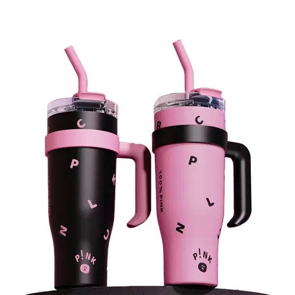 Fashion 40 Oz Stainless Steel Tumbler With Straw - Fashion 40 Oz Stainless Steel Tumbler With Straw - Image 1 of 1