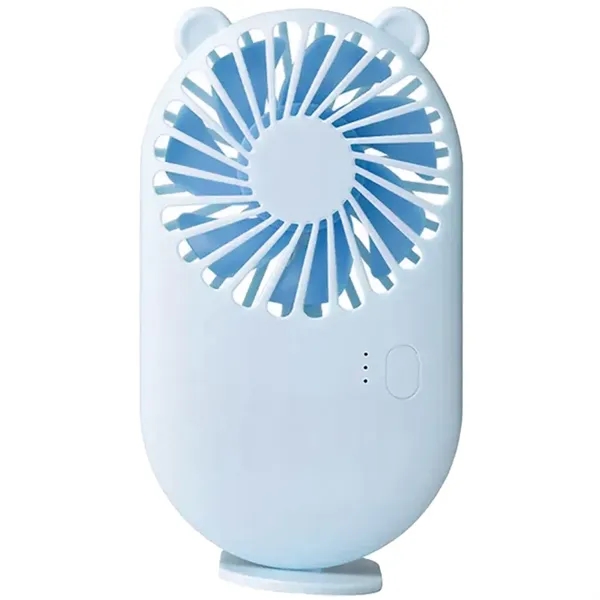 Cute Portable Mini Handheld Fan with Base - Cute Portable Mini Handheld Fan with Base - Image 2 of 4