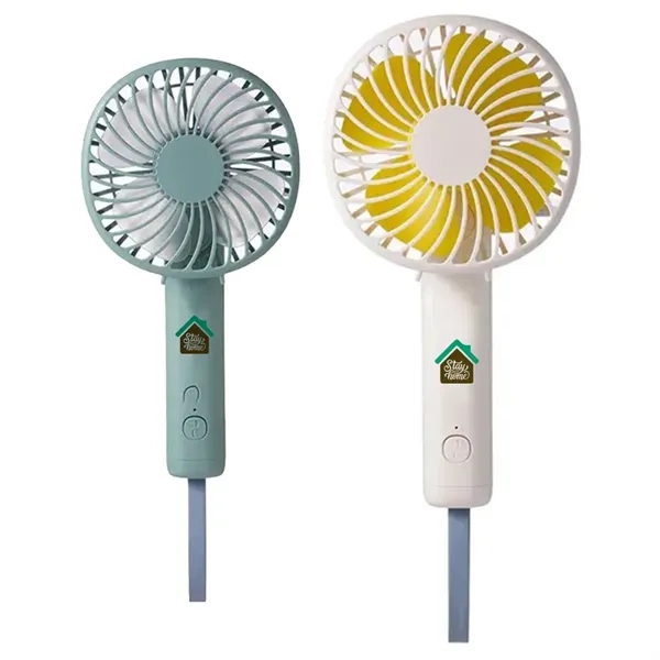 Portable Handheld Mini Fan with USB Lanyard - Portable Handheld Mini Fan with USB Lanyard - Image 0 of 4