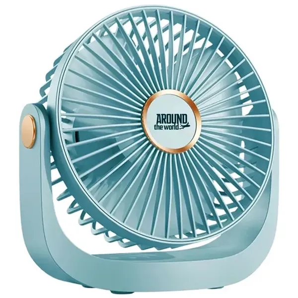 5-Speed Portable Rechargeable Desk Fan with Cover - 5-Speed Portable Rechargeable Desk Fan with Cover - Image 3 of 4