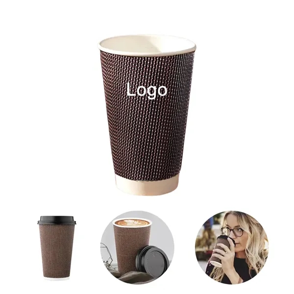 Custom Double Wall Insulated Ripple Paper Cup - Custom Double Wall Insulated Ripple Paper Cup - Image 0 of 3