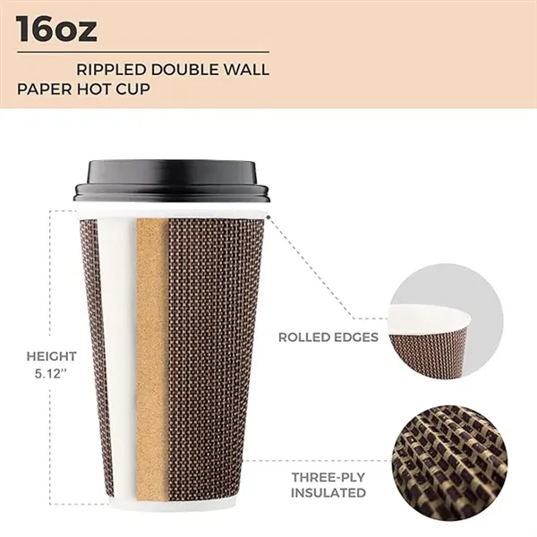 Custom Double Wall Insulated Ripple Paper Cup - Custom Double Wall Insulated Ripple Paper Cup - Image 1 of 3