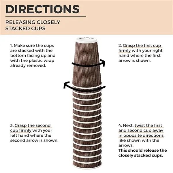 Custom Double Wall Insulated Ripple Paper Cup - Custom Double Wall Insulated Ripple Paper Cup - Image 2 of 3