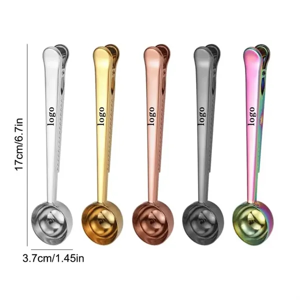 2-in-1 Stainless Steel Coffee Scoop Clip - 2-in-1 Stainless Steel Coffee Scoop Clip - Image 1 of 2