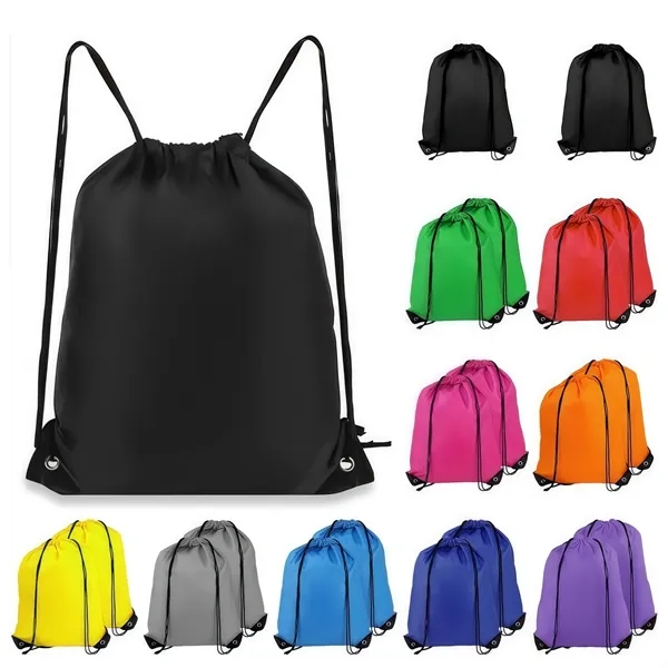 Durable Polyester Drawstring Backpack - Durable Polyester Drawstring Backpack - Image 3 of 25