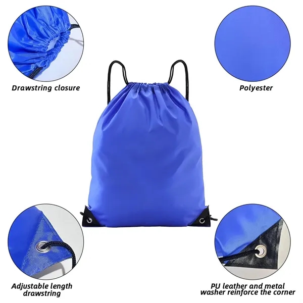 Durable Polyester Drawstring Backpack - Durable Polyester Drawstring Backpack - Image 6 of 25
