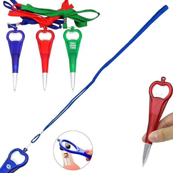 Lanyard Bottle Opener Pen - Lanyard Bottle Opener Pen - Image 1 of 5