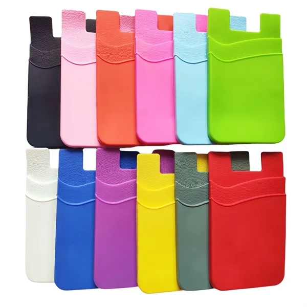Adhesive Silicone Dual-Pocket Phone Wallet - Adhesive Silicone Dual-Pocket Phone Wallet - Image 1 of 4