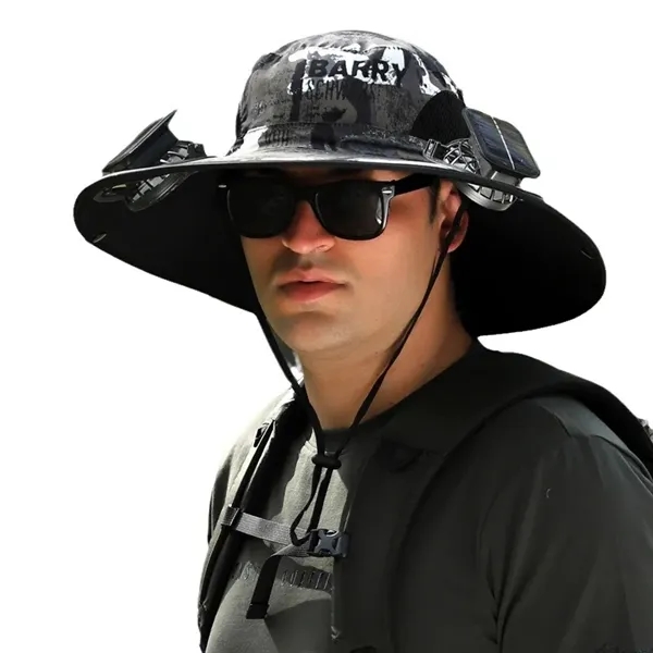 Wide Brim Sun Hats with 2 Solar Fan - Wide Brim Sun Hats with 2 Solar Fan - Image 5 of 5