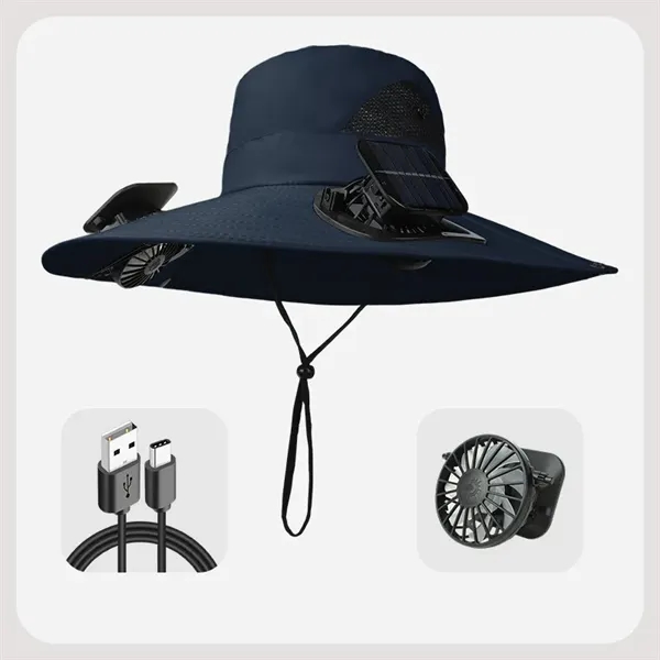 Sun Hat with 2 Solar Fan - Sun Hat with 2 Solar Fan - Image 4 of 7