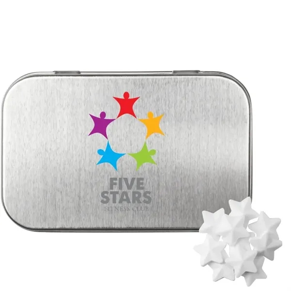 Rectangular Tin with Star Shaped Mints