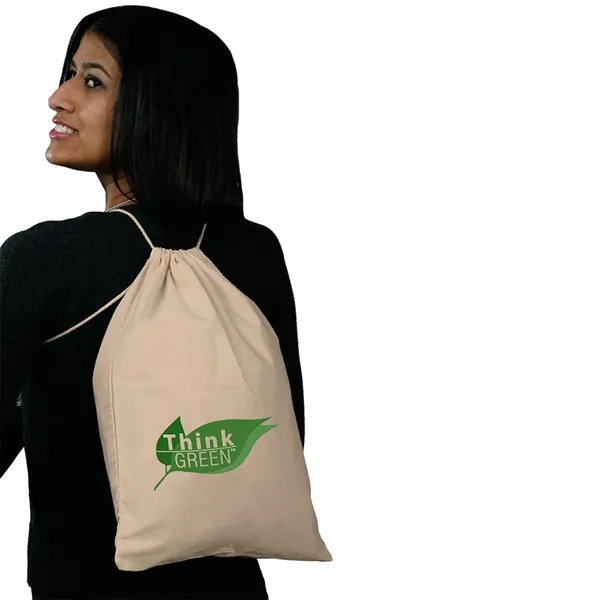 Cotton Drawstring Backpacks - Cotton Drawstring Backpacks - Image 2 of 3