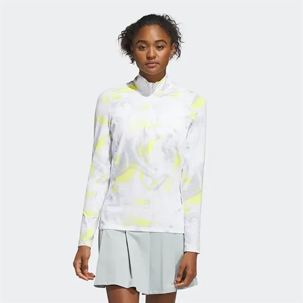 Adidas Ladies Ultimate365 Printed Quarter Zip Mock - Adidas Ladies Ultimate365 Printed Quarter Zip Mock - Image 4 of 4