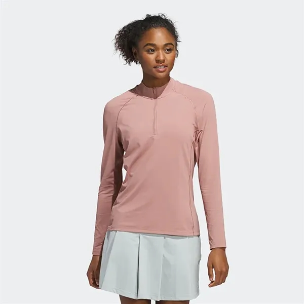 Adidas Ladies Ultimate365 Solid Quarter Zip Mock - Adidas Ladies Ultimate365 Solid Quarter Zip Mock - Image 6 of 6
