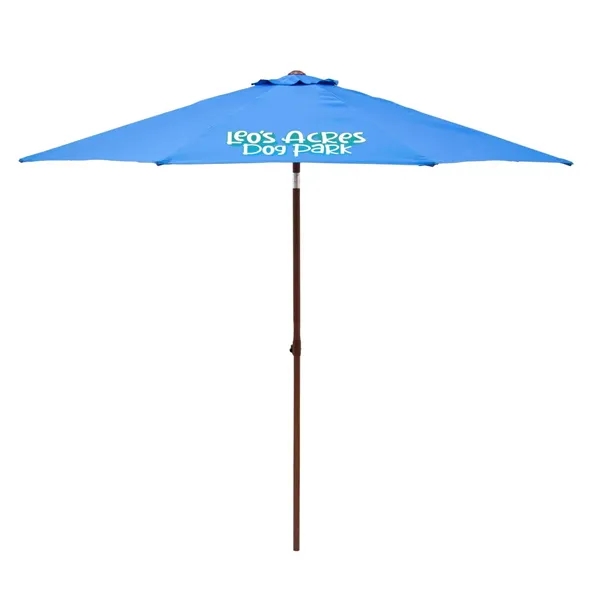 9' Wood Look Tilting Market Umbrella Kit (1 Imprint)