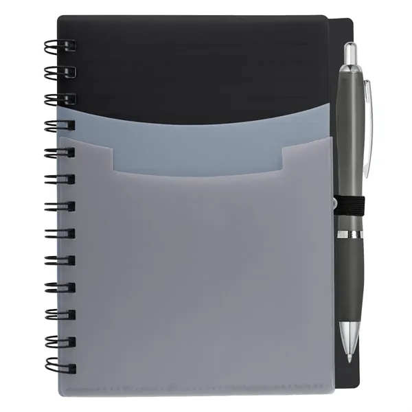Custom Tri-Pocket Notebook & Satin Pen