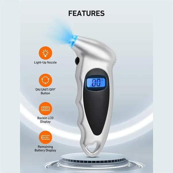 Precision Digital Tire Pressure Gauge with Backlight LCD - Precision Digital Tire Pressure Gauge with Backlight LCD - Image 3 of 5