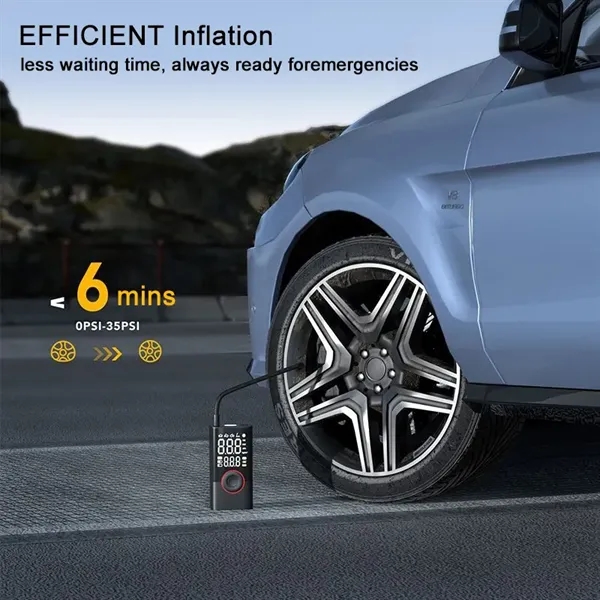 Portable Tire Inflator with LED Pressure Gauge - Portable Tire Inflator with LED Pressure Gauge - Image 1 of 4