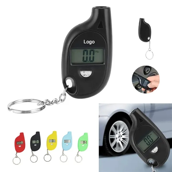 Digital Tire Pressure Gauge with Keychain - Digital Tire Pressure Gauge with Keychain - Image 0 of 4