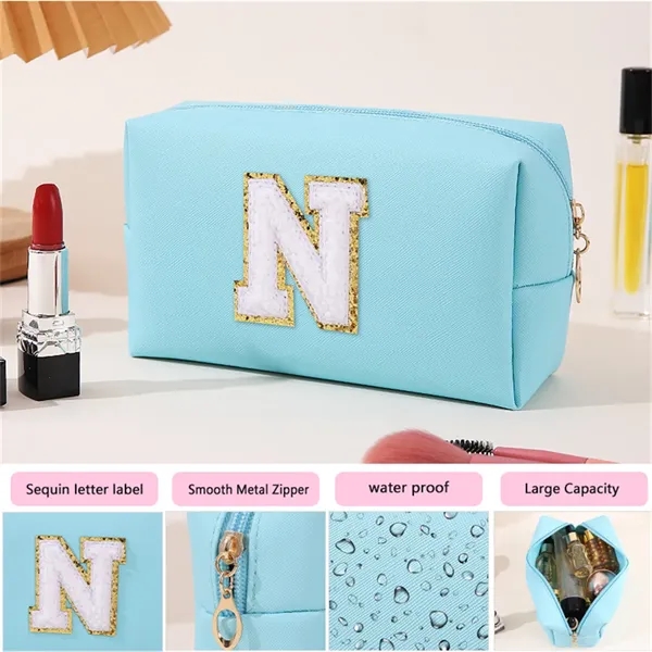 Monogrammed Cute Makeup Pouch with Zipper - Monogrammed Cute Makeup Pouch with Zipper - Image 1 of 3