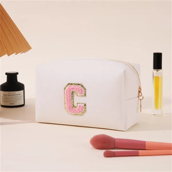 Monogrammed Cute Makeup Pouch with Zipper - Monogrammed Cute Makeup Pouch with Zipper - Image 3 of 3