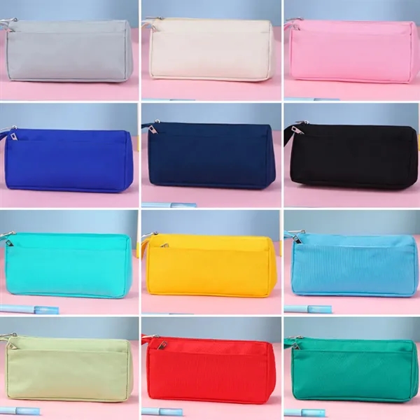 Double Zipper Portable Pouch Pencil Case - Double Zipper Portable Pouch Pencil Case - Image 1 of 4