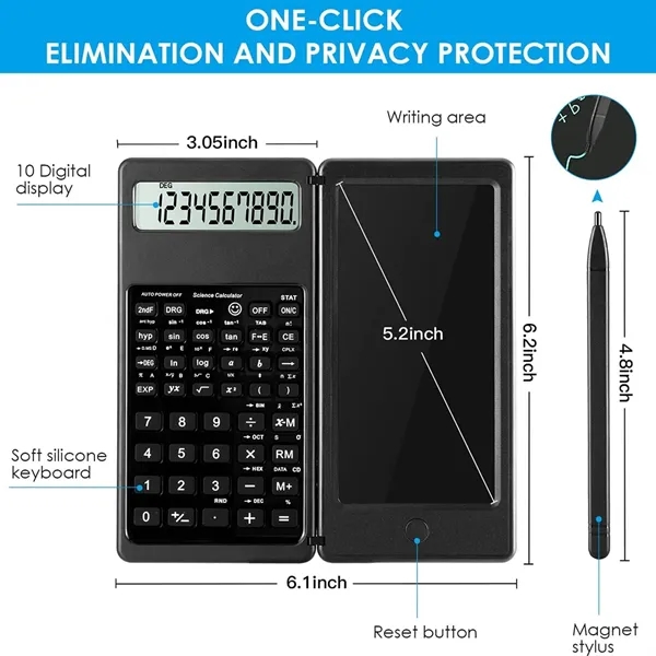 Large Screen Scientific Math Calculator with Notepad - Large Screen Scientific Math Calculator with Notepad - Image 2 of 3