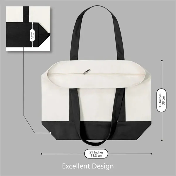 Reusable Canvas Grocery Shopping Tote Bag - Reusable Canvas Grocery Shopping Tote Bag - Image 3 of 5