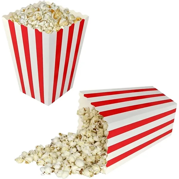 Mini Red and White Striped Popcorn Boxes - Mini Red and White Striped Popcorn Boxes - Image 2 of 5