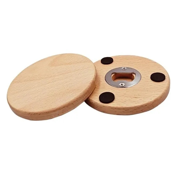 Bamboo Coaster Set With Bottle Opener - Bamboo Coaster Set With Bottle Opener - Image 4 of 4