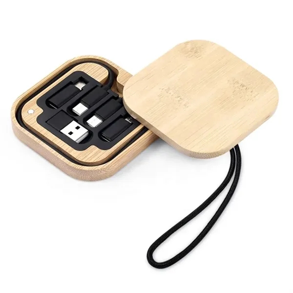 Custom Logo Wood Bamboo Charging Storage Portable Travel Kit - Custom Logo Wood Bamboo Charging Storage Portable Travel Kit - Image 2 of 5