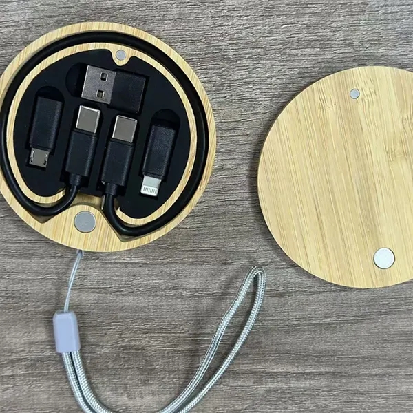 Custom Logo Wood Bamboo Charging Storage Portable Travel Kit - Custom Logo Wood Bamboo Charging Storage Portable Travel Kit - Image 5 of 5