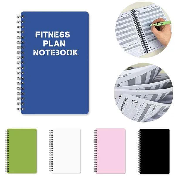 A5 Custom Spiral Bound Paper Fitness Journal Workout Planner - A5 Custom Spiral Bound Paper Fitness Journal Workout Planner - Image 0 of 3